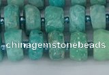 CRB1371 15.5 inches 6*10mm faceted rondelle amazonite beads