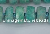CRB1373 15.5 inches 7*14mm faceted rondelle amazonite beads