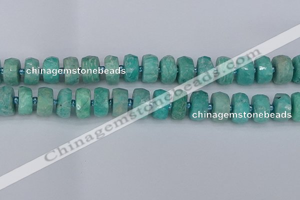 CRB1374 15.5 inches 8*16mm faceted rondelle amazonite beads