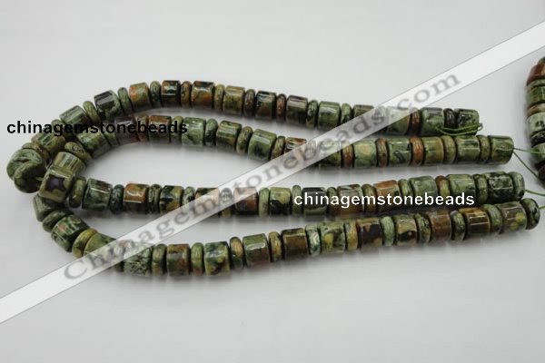 CRB138 15.5 inches 6*12mm & 10*12mm rondelle rhyolite gemstone beads