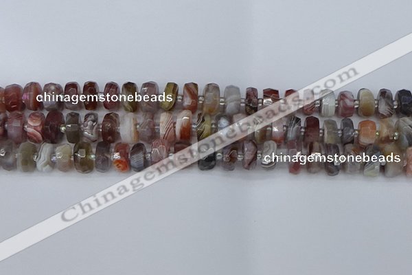 CRB1381 15.5 inches 6*10mm faceted rondelle botswana agate beads