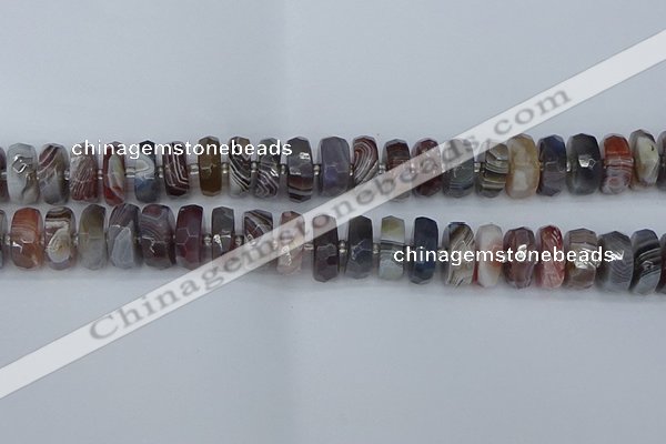CRB1384 15.5 inches 8*16mm faceted rondelle botswana agate beads