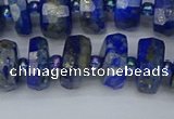 CRB1392 15.5 inches 6*12mm faceted rondelle lapis lazuli beads