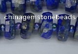 CRB1393 15.5 inches 7*14mm faceted rondelle lapis lazuli beads