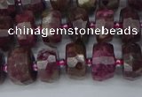 CRB1401 15.5 inches 6*10mm faceted rondelle tourmaline beads