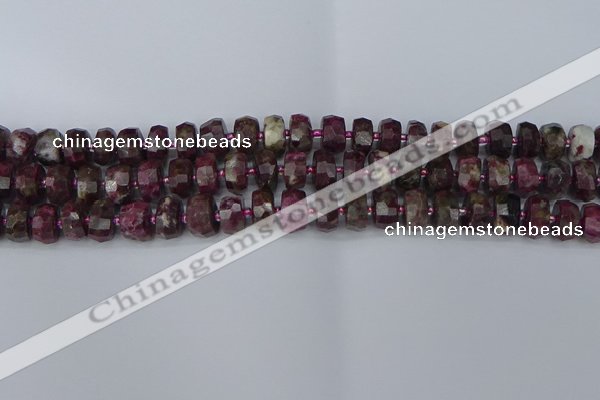 CRB1401 15.5 inches 6*10mm faceted rondelle tourmaline beads