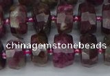 CRB1402 15.5 inches 6*12mm faceted rondelle tourmaline beads