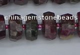 CRB1403 15.5 inches 7*14mm faceted rondelle tourmaline beads