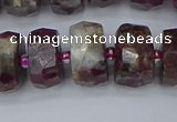 CRB1404 15.5 inches 8*16mm faceted rondelle tourmaline beads