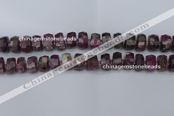 CRB1405 15.5 inches 8*18mm faceted rondelle tourmaline beads