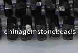 CRB1422 15.5 inches 6*12mm faceted rondelle black tourmaline beads