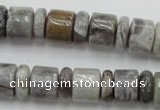 CRB143 15.5 inches 6*12mm & 10*12mm rondelle silver needle agate beads