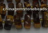 CRB1431 15.5 inches 6*10mm faceted rondelle yellow tiger eye beads