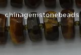 CRB1433 15.5 inches 7*14mm faceted rondelle yellow tiger eye beads