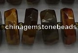 CRB1435 15.5 inches 8*18mm faceted rondelle yellow tiger eye beads