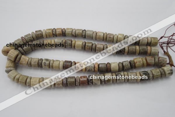 CRB144 15.5 inches 6*12mm & 10*12mm rondelle chrysanthemum agate beads