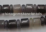 CRB145 15.5 inches 6*12mm & 10*12mm rondelle grey agate beads