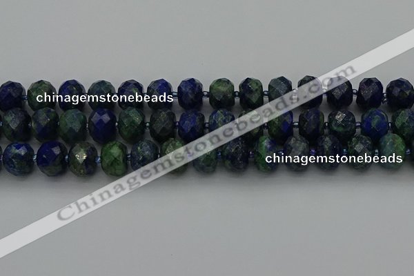 CRB1455 15.5 inches 10*14mm faceted rondelle chrysocolla beads