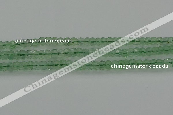 CRB1458 15.5 inches 4*6mm faceted rondelle green fluorite beads