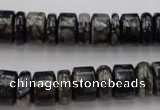 CRB146 15.5 inches 6*12mm & 10*12mm rondelle grey opal gemstone beads