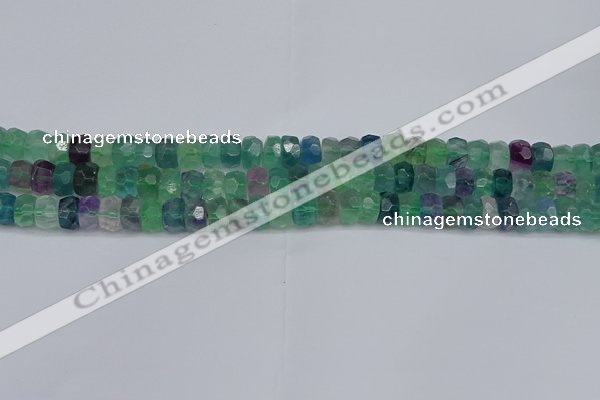 CRB1463 15.5 inches 4*6mm faceted rondelle fluorite beads