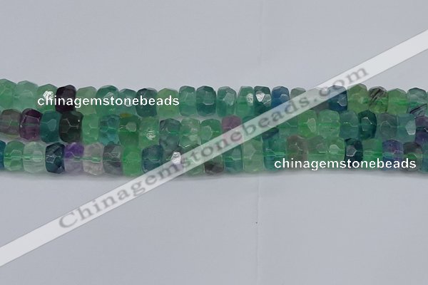 CRB1465 15.5 inches 6*10mm faceted rondelle fluorite beads