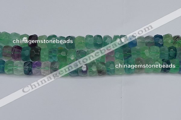 CRB1466 15.5 inches 6*12mm faceted rondelle fluorite beads