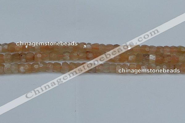 CRB1468 15.5 inches 4*6mm faceted rondelle moonstone beads