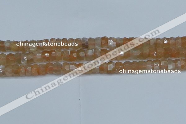 CRB1469 15.5 inches 5*8mm faceted rondelle moonstone beads