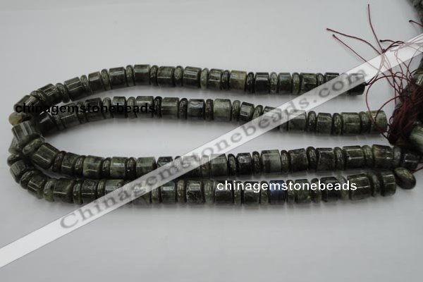 CRB148 15.5 inches 6*12mm & 10*12mm rondelle labradorite beads