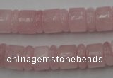 CRB149 15.5 inches 6*12mm & 10*12mm rondelle rose quartz beads