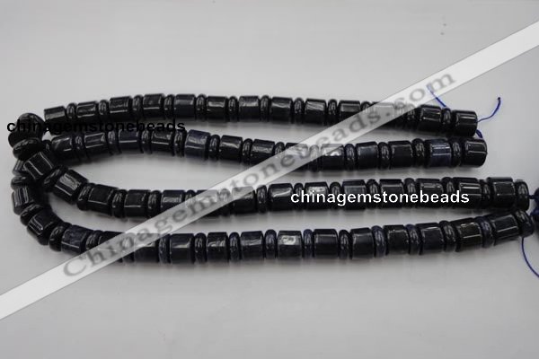 CRB152 15.5 inches 6*12mm & 10*12mm rondelle blue dumortierite beads