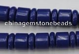 CRB153 15.5 inches 6*12mm & 10*12mm rondelle blue stone beads