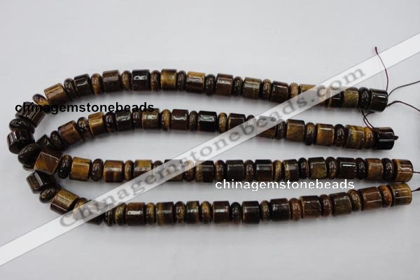 CRB154 15.5 inches 6*12mm & 10*12mm rondelle yellow tiger eye beads