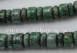 CRB170 15.5 inches 4*10mm – 7*10mm rondelle green picture jasper beads