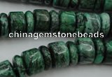 CRB175 15.5 inches 4*12mm – 8*12mm rondelle green picture jasper beads