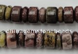 CRB176 15.5 inches 4*12mm – 8*12mm rondelle red artistic jasper beads