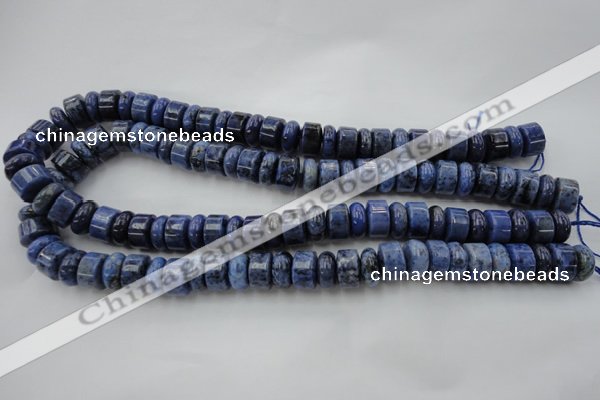 CRB177 15.5 inches 4*12mm – 8*12mm rondelle blue dumortierite beads