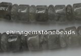 CRB178 15.5 inches 4*12mm – 8*12mm rondelle cloudy quartz beads