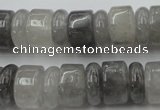 CRB180 15.5 inches 5*14mm – 10*14mm rondelle cloudy quartz beads