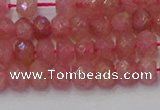 CRB1800 15.5 inches 4*6mm faceted rondelle strawberry quartz beads