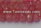 CRB1801 15.5 inches 5*8mm faceted rondelle strawberry quartz beads