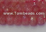 CRB1801 15.5 inches 5*8mm faceted rondelle strawberry quartz beads