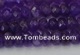 CRB1804 15.5 inches 4*6mm faceted rondelle amethyst beads