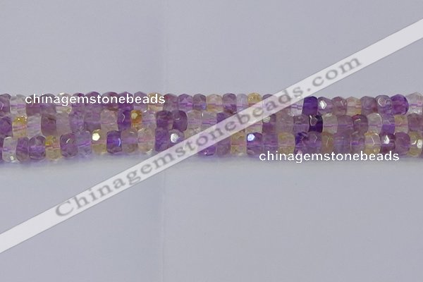 CRB1807 15.5 inches 4*6mm faceted rondelle ametrine beads