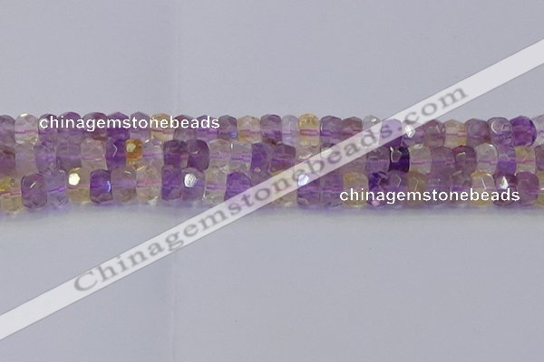 CRB1809 15.5 inches 6*10mm faceted rondelle ametrine beads