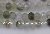 CRB1812 15.5 inches 4*6mm faceted rondelle green rutilated quartz beads