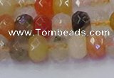 CRB1821 15.5 inches 5*8mm faceted rondelle mixed rutilated quartz beads