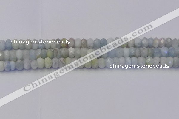 CRB1824 15.5 inches 5*7mm faceted rondelle aquamarine beads