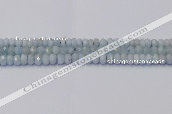 CRB1826 15.5 inches 5*7mm faceted rondelle aquamarine beads